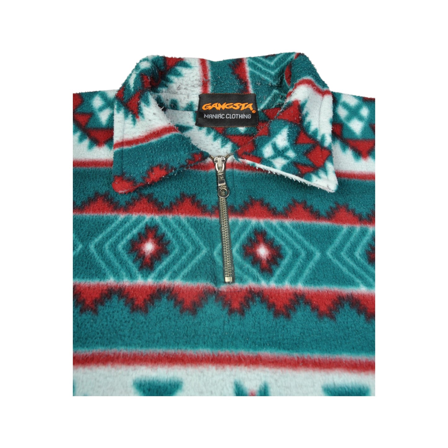 Vintage Fleece 1/4 Zip Aztec Pattern Multi Medium