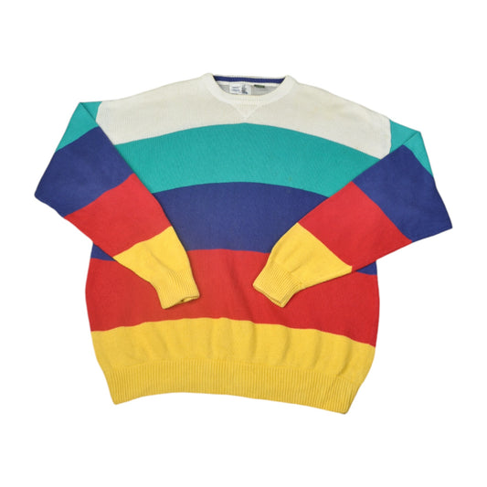 Vintage Knitwear Sweater Stripe Pattern Multi XL