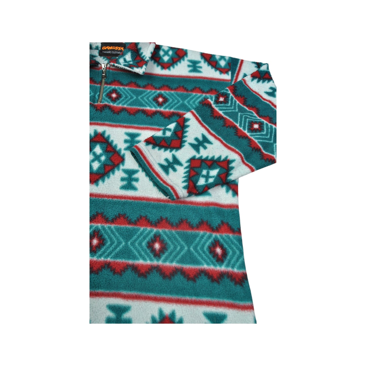 Vintage Fleece 1/4 Zip Aztec Pattern Multi Medium