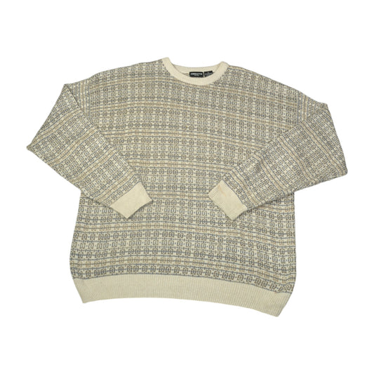 Vintage Knitwear Sweater Retro Pattern Beige XL