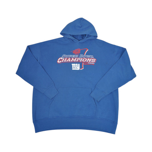 Vintage NFL New York Giants Super Bowl XLII Champions Sweatshirt Hoodie Blue XL