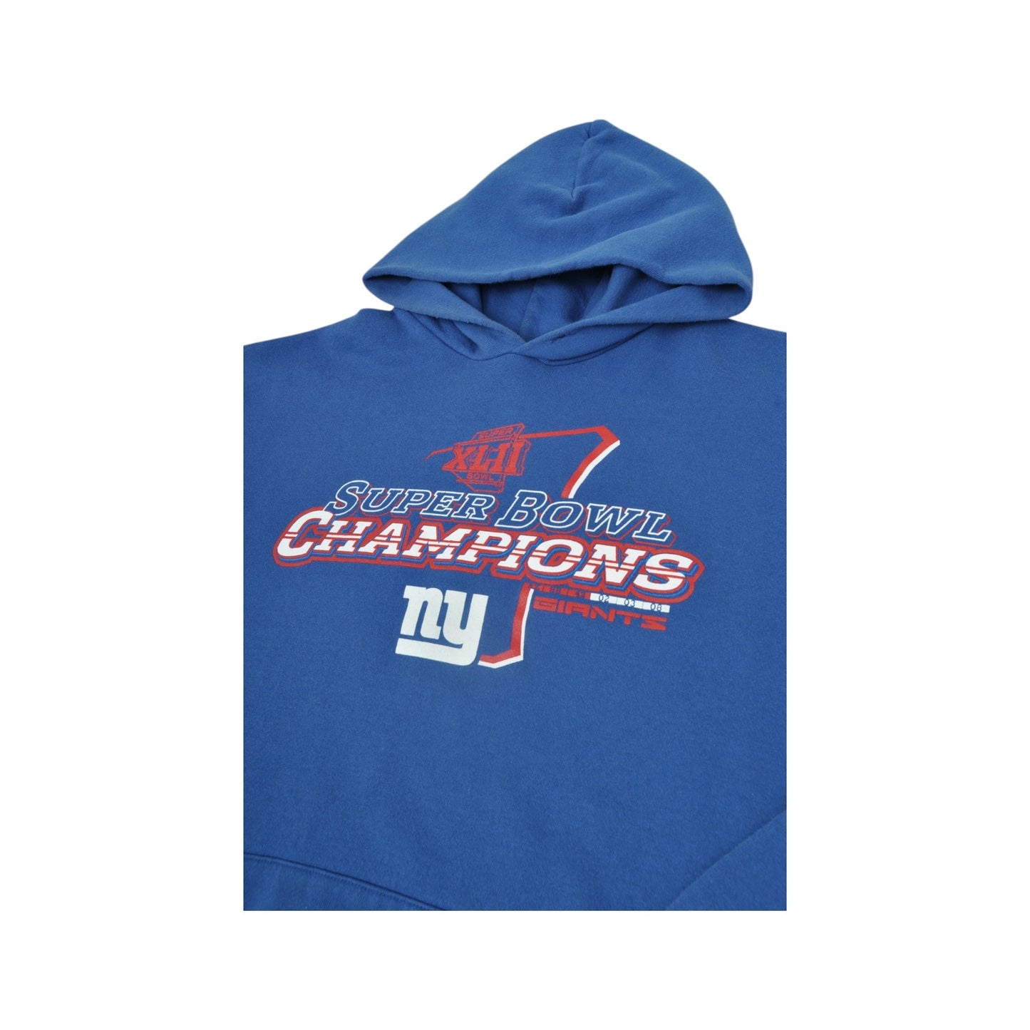 Vintage NFL New York Giants Super Bowl XLII Champions Sweatshirt Hoodie Blue XL