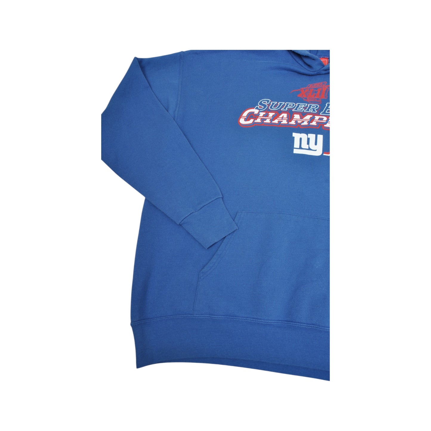 Vintage NFL New York Giants Super Bowl XLII Champions Sweatshirt Hoodie Blue XL