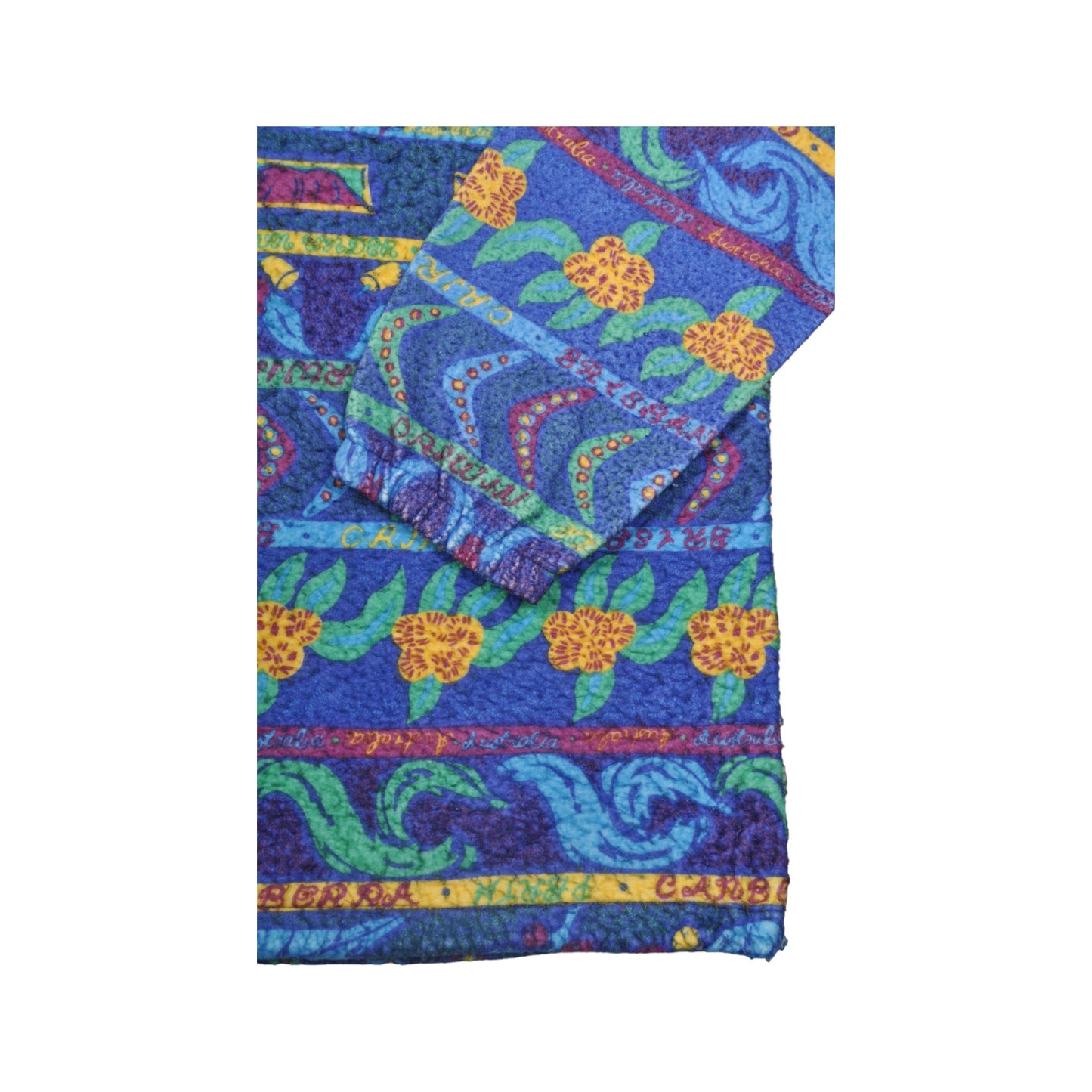 Vintage Fleece Colourful Australia Pattern Blue XL