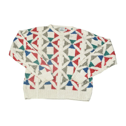 Vintage Knitwear Sweater Retro Pattern Multi Small