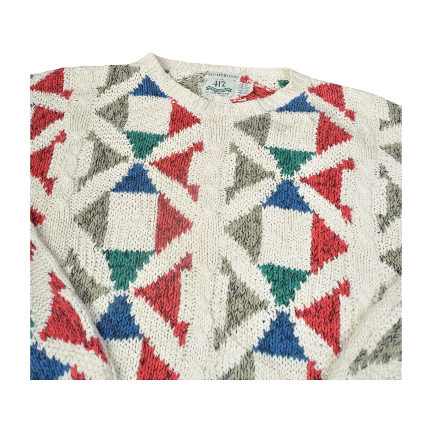 Vintage Knitwear Sweater Retro Pattern Multi Small