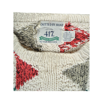 Vintage Knitwear Sweater Retro Pattern Multi Small