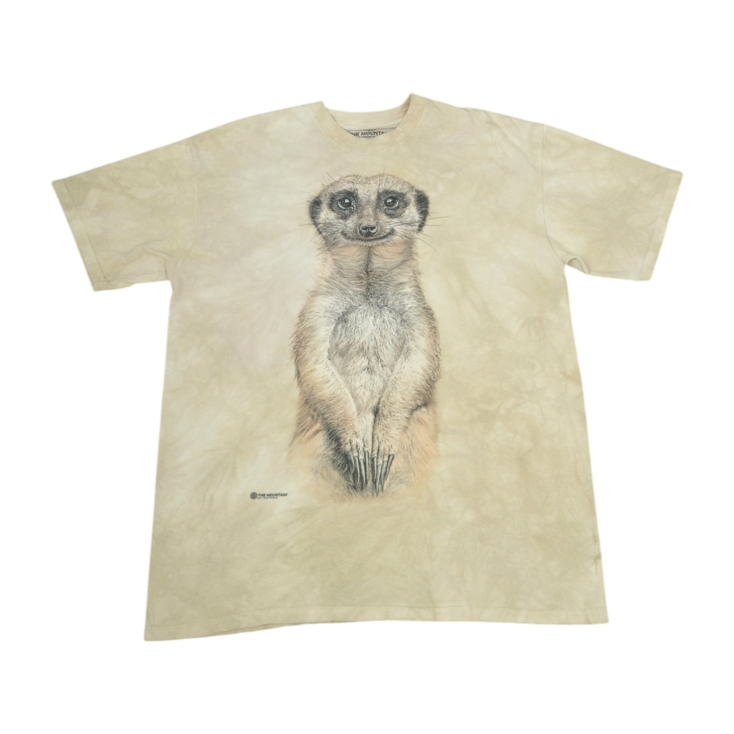 Vintage The Mountain Meerkat T-Shirt Tie-Dye Beige Large