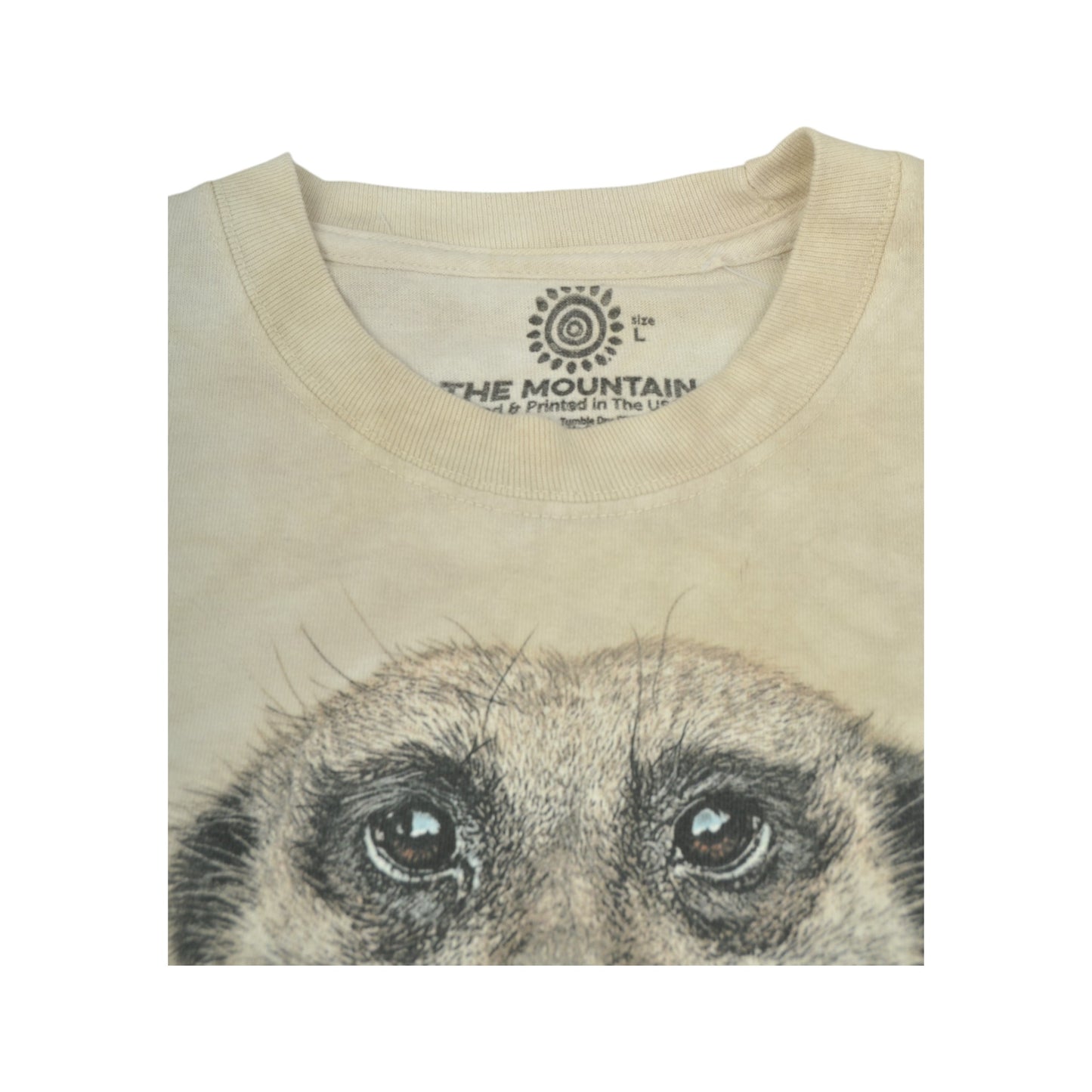 Vintage The Mountain Meerkat T-Shirt Tie-Dye Beige Large