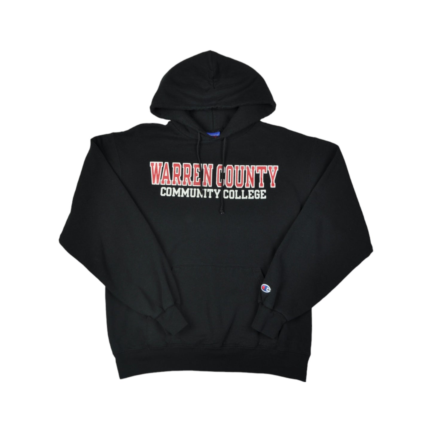 Vintage Champion Warren County Community College Hoodie Black Small