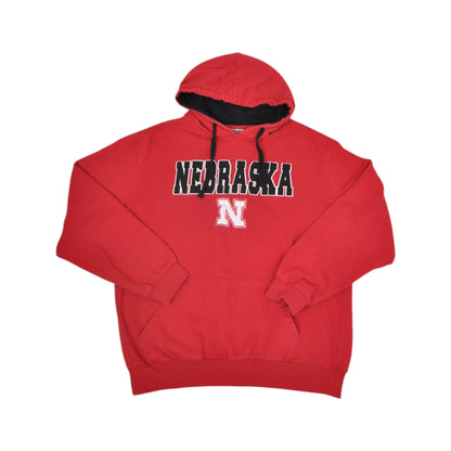 Vintage Nebraska Huskers Sweatshirt Hoodie Red Large