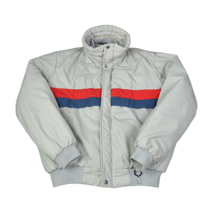 Vintage Ski Jacket Block Colour Grey Large