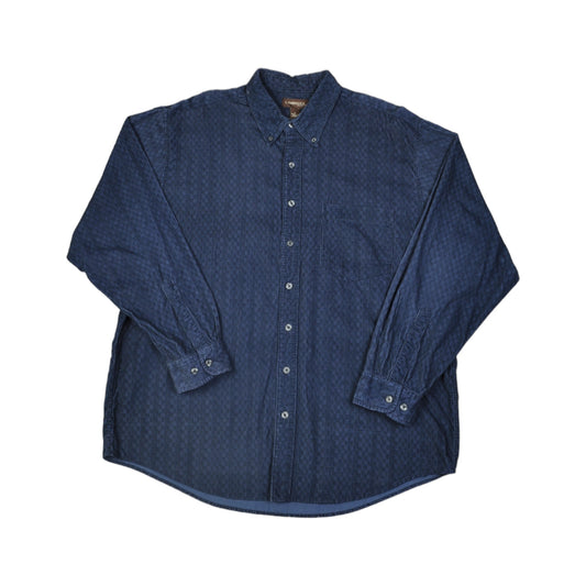 Vintage Corduroy Shirt Long Sleeve Navy XL