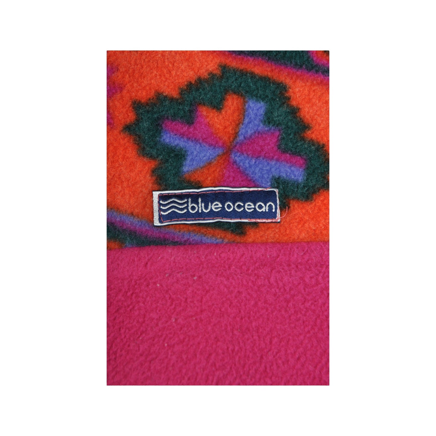 Vintage Blue Ocean  Fleece 1/4 Zip Block Colour Pink Medium