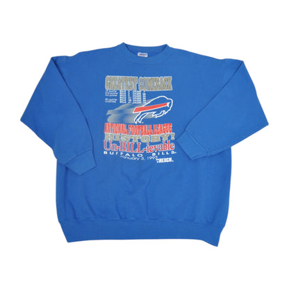 Vintage 90's NFL Buffalo Bills Greatest Comeback Sweatshirt Blue XL