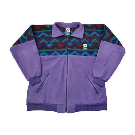 Vintage Fleece Salewa Aztec Pattern Purple Large