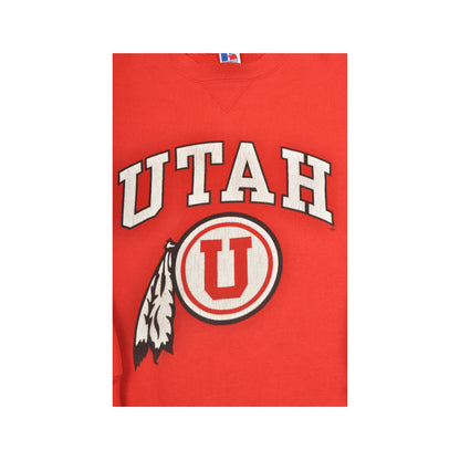 Vintage Russell Athletic Utah Utes Football Crew Neck Sweatshirt Red Ladies XS