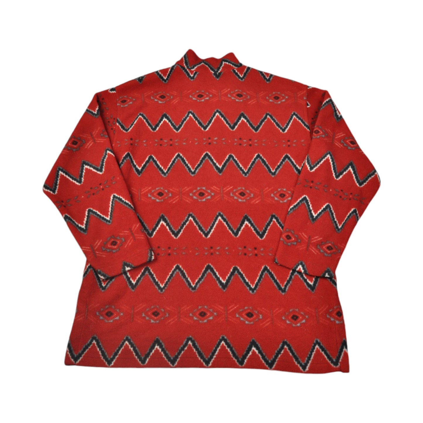 Vintage Fleece 1/4 Zip Aztec Pattern Red Small