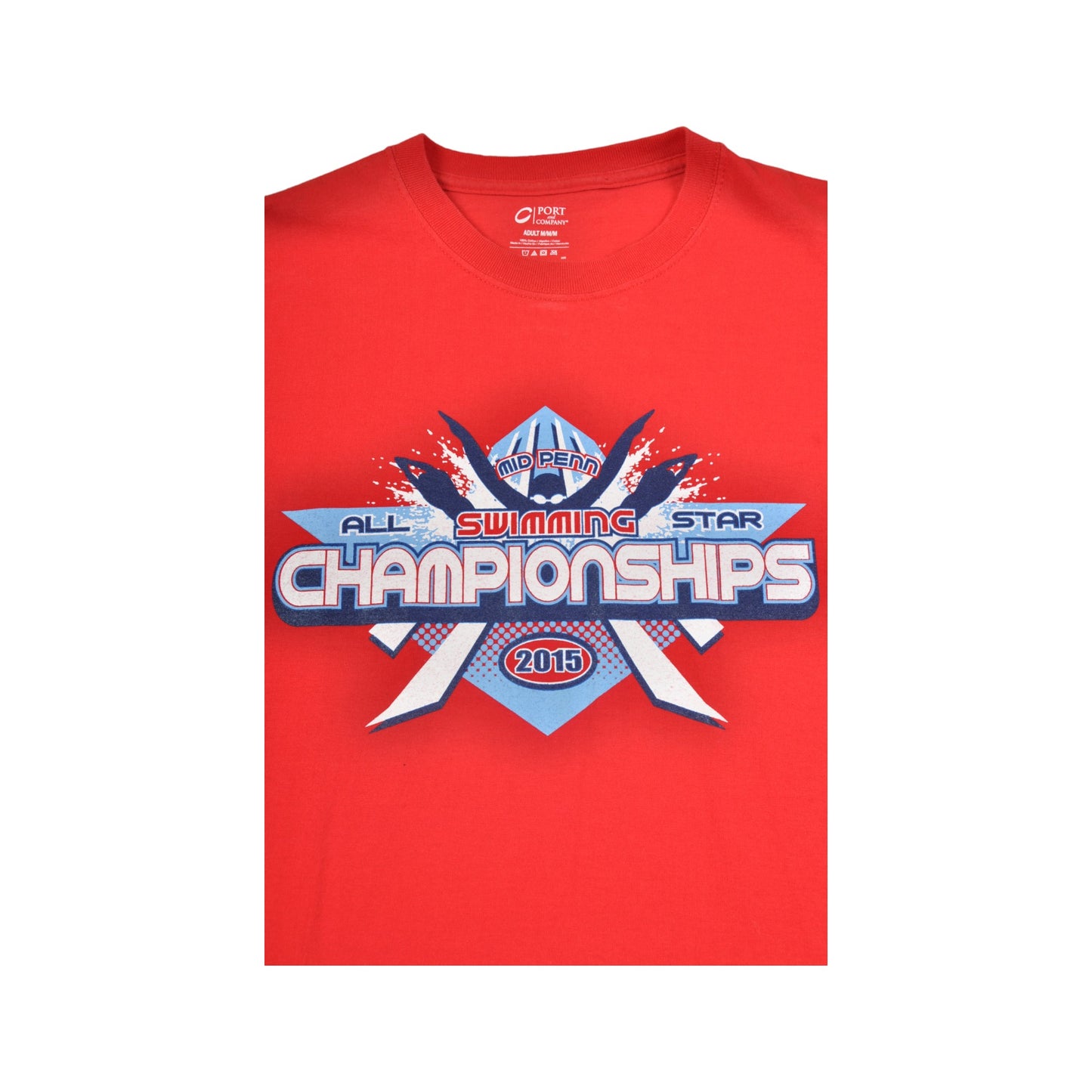 Vintage Swimming Championships T-shirt Red Medium