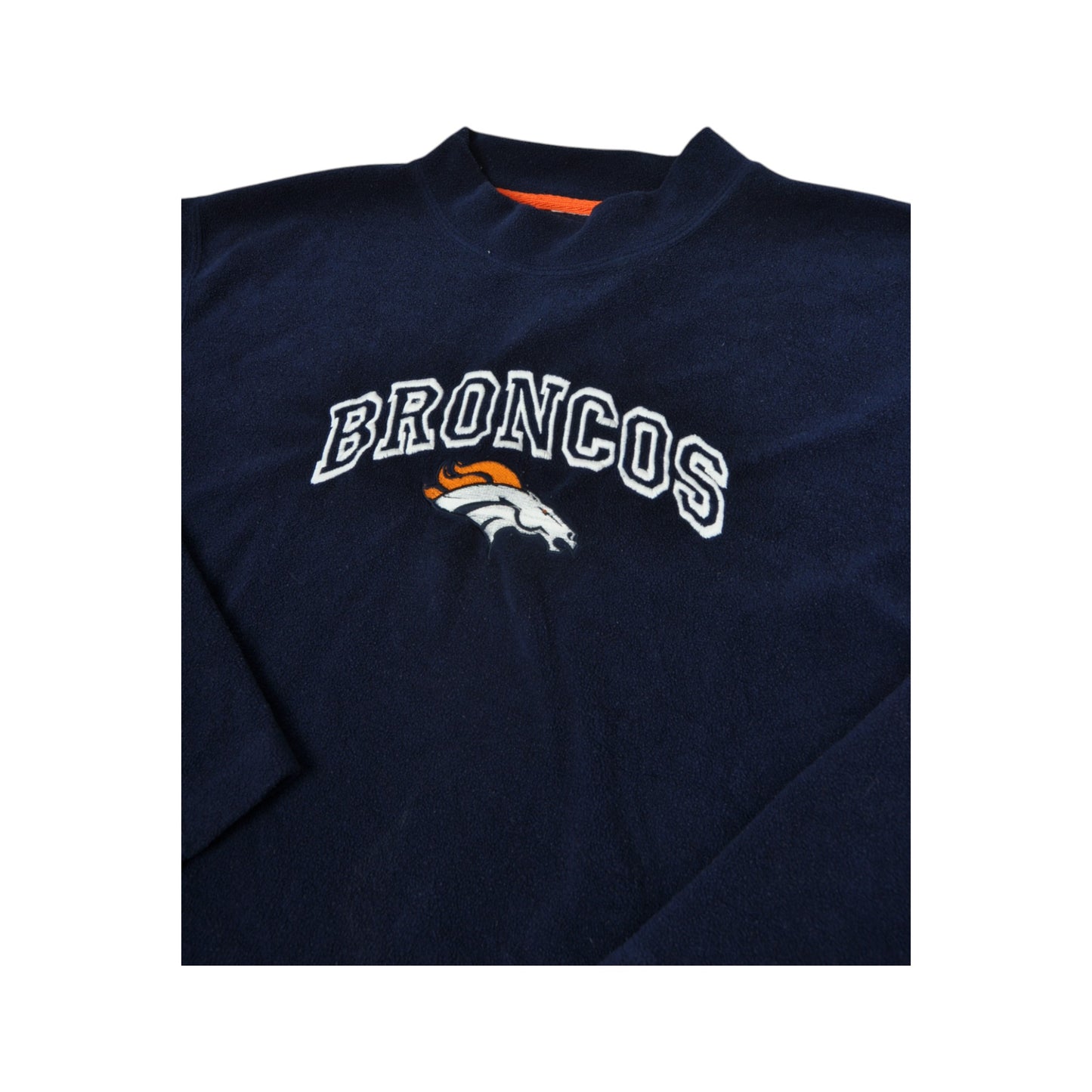 Vintage Denver Broncos Fleece Sweatshirt Navy Large