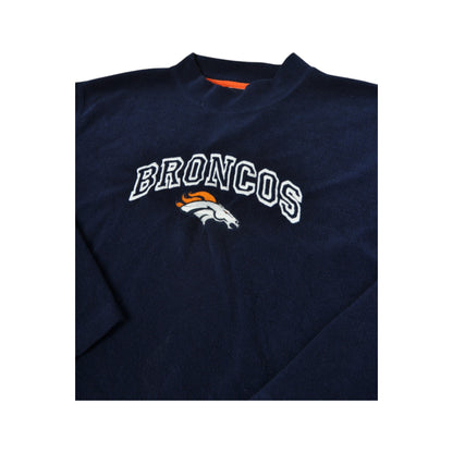 Vintage Denver Broncos Fleece Sweatshirt Navy Large