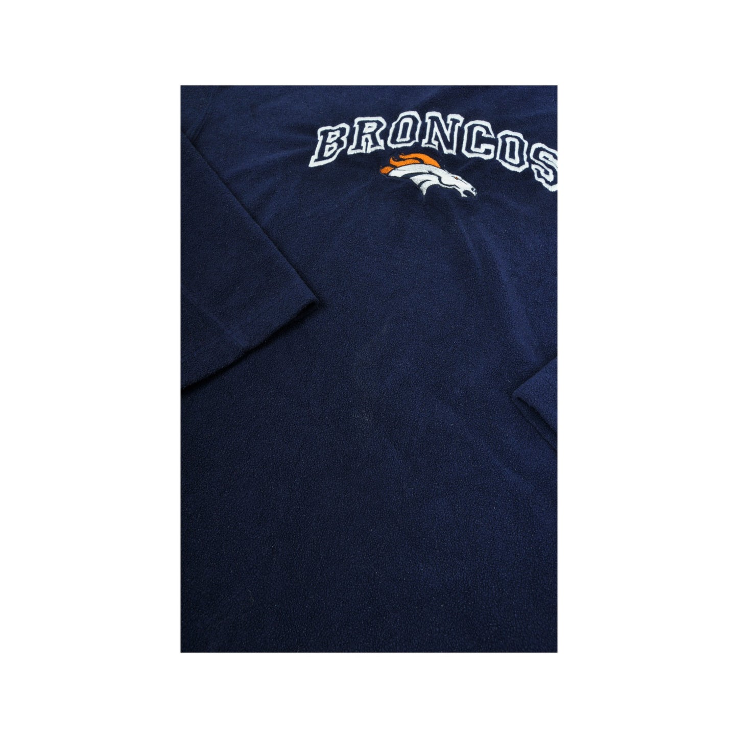 Vintage Denver Broncos Fleece Sweatshirt Navy Large