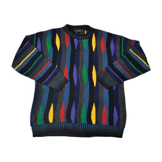 Vintage Knitwear Sweater Coogi Style Pattern Multi Large