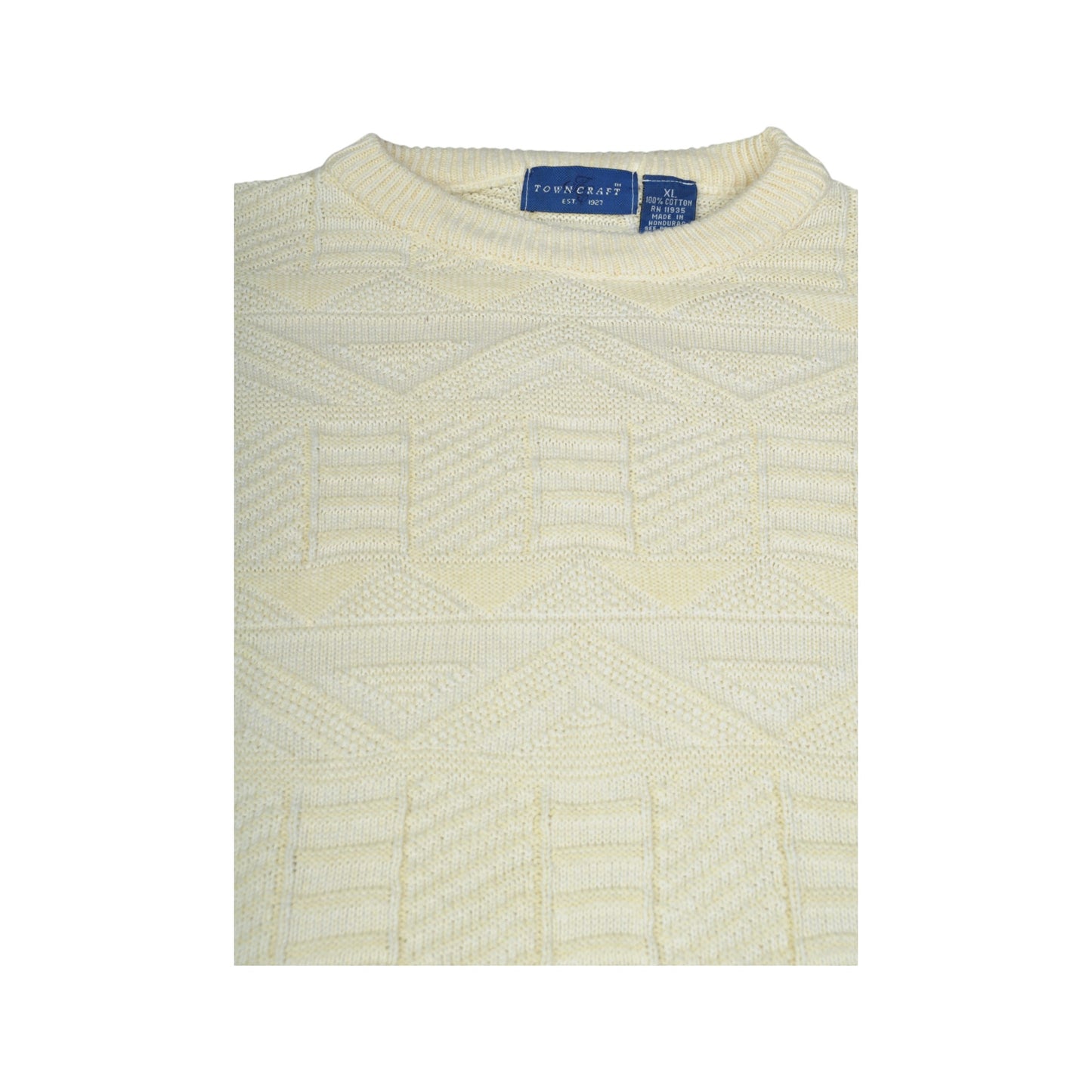 Vintage Knitwear Sweater Retro Pattern Beige  XL