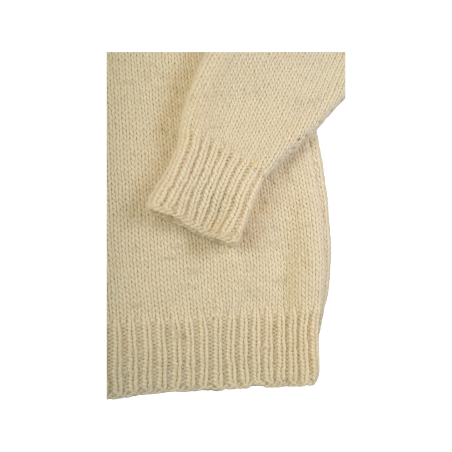 Vintage Strickpullover Wollpullover Scandi Muster Creme Groß