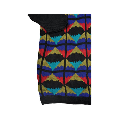 Vintage Knitwear Sweater Retro Pattern Multi Ladies XXL