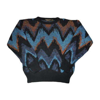 Vintage Knitwear Sweater Retro Pattern Multi Small