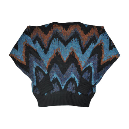 Vintage Knitwear Sweater Retro Pattern Multi Small