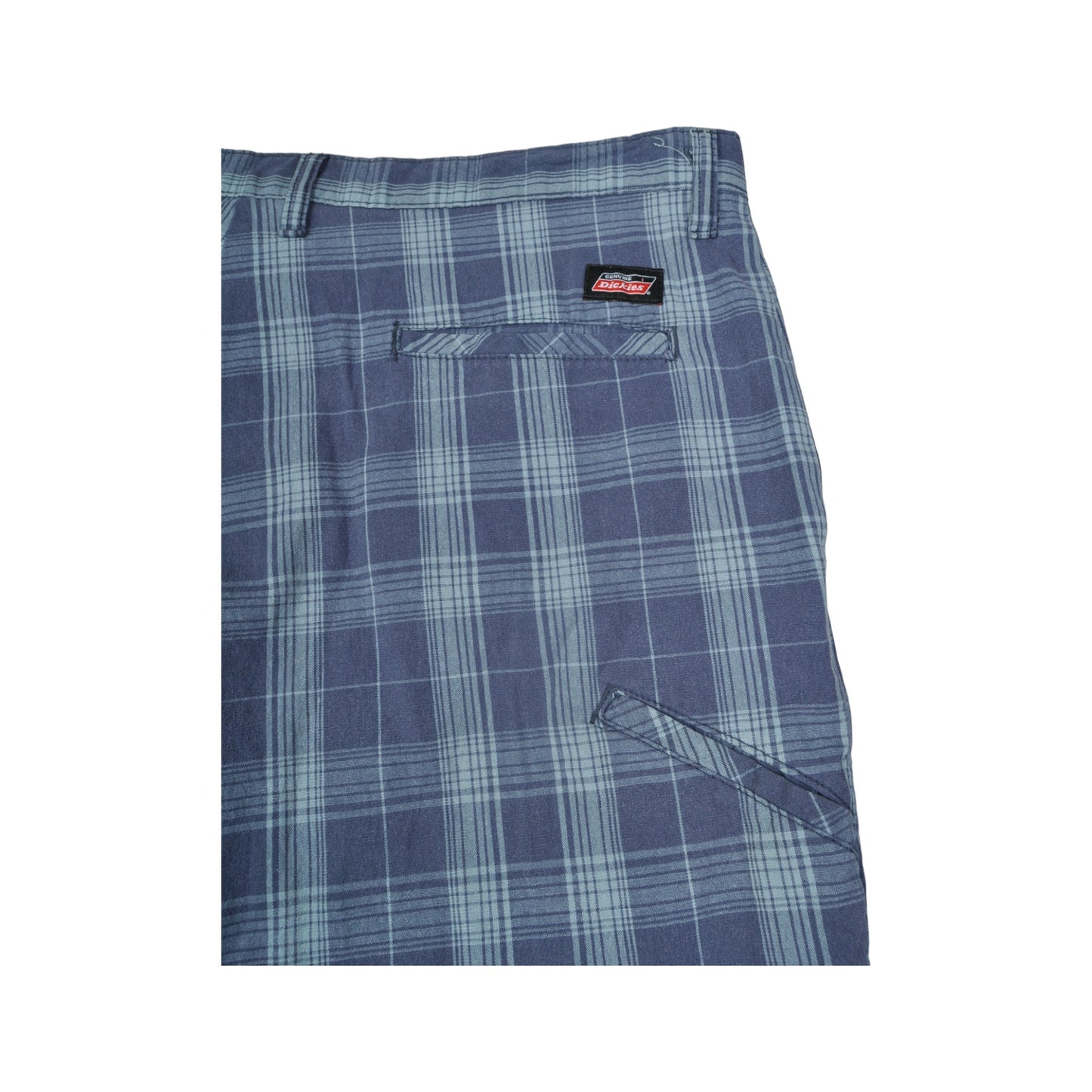 Vintage Dickies Workwear Casual Checked Pattern Shorts Blue W40