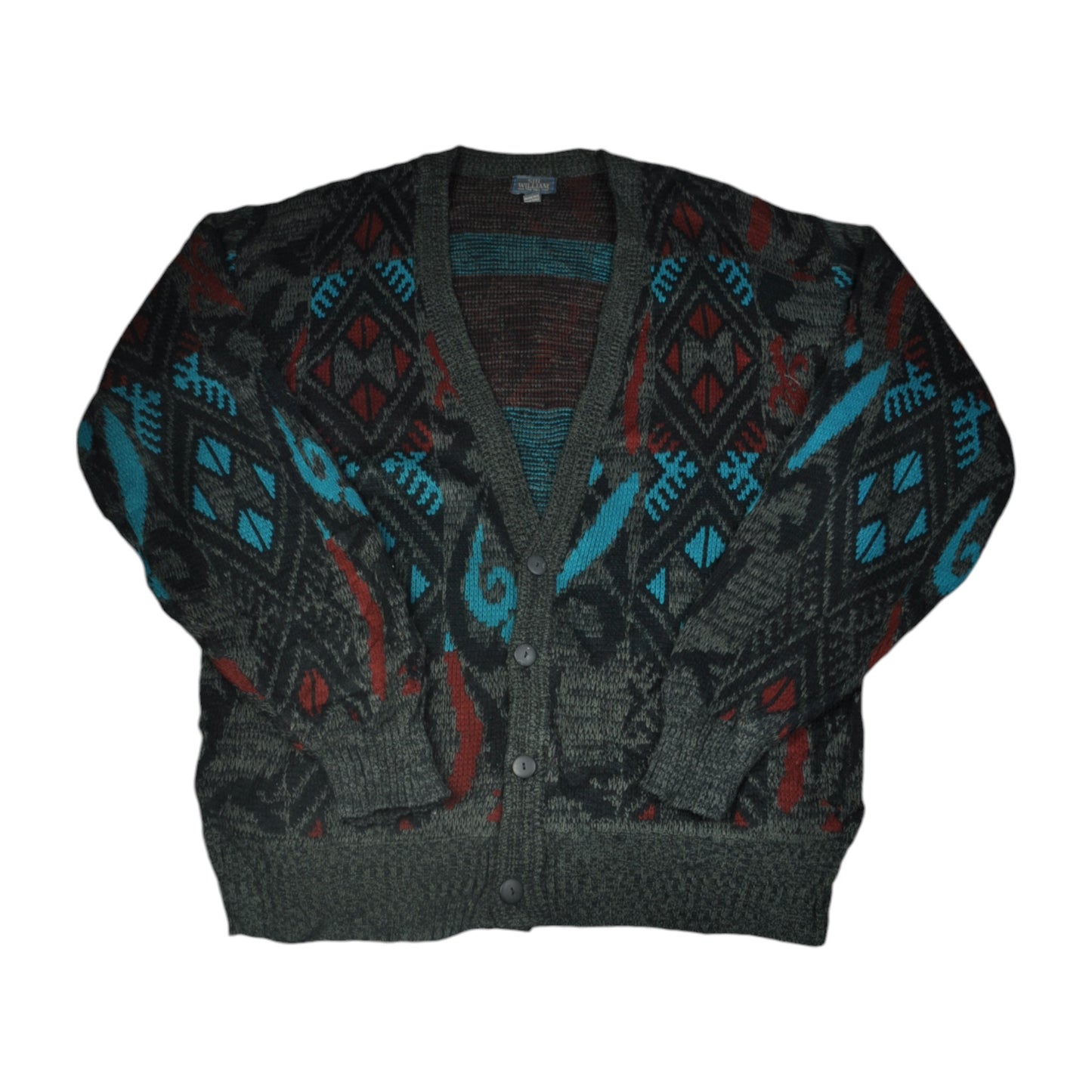 Vintage Knitwear Sweater Retro Pattern Multi XL