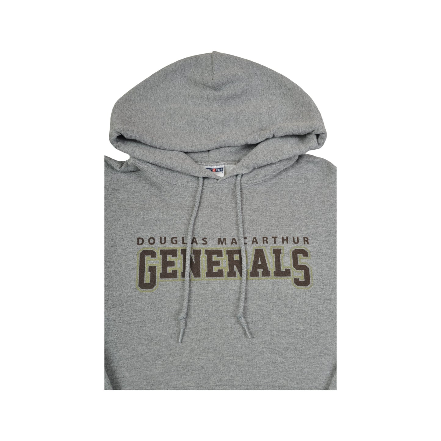 Vintage Douglas Macarthur Generals Hoodie Sweatshirt Grey Small