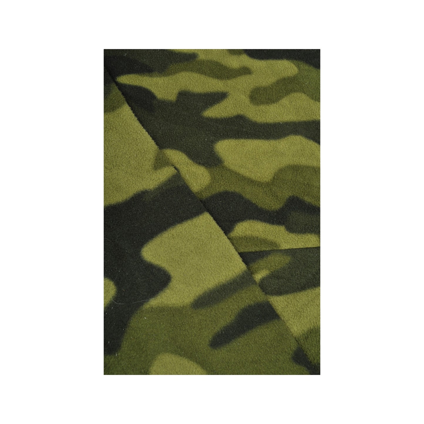 Vintage Fleece 1/4 Zip Camouflage Pattern Green Large