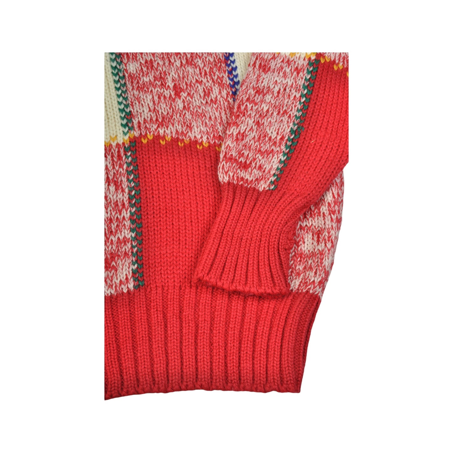 Vintage Knitwear Sweater Retro Pattern Red XL