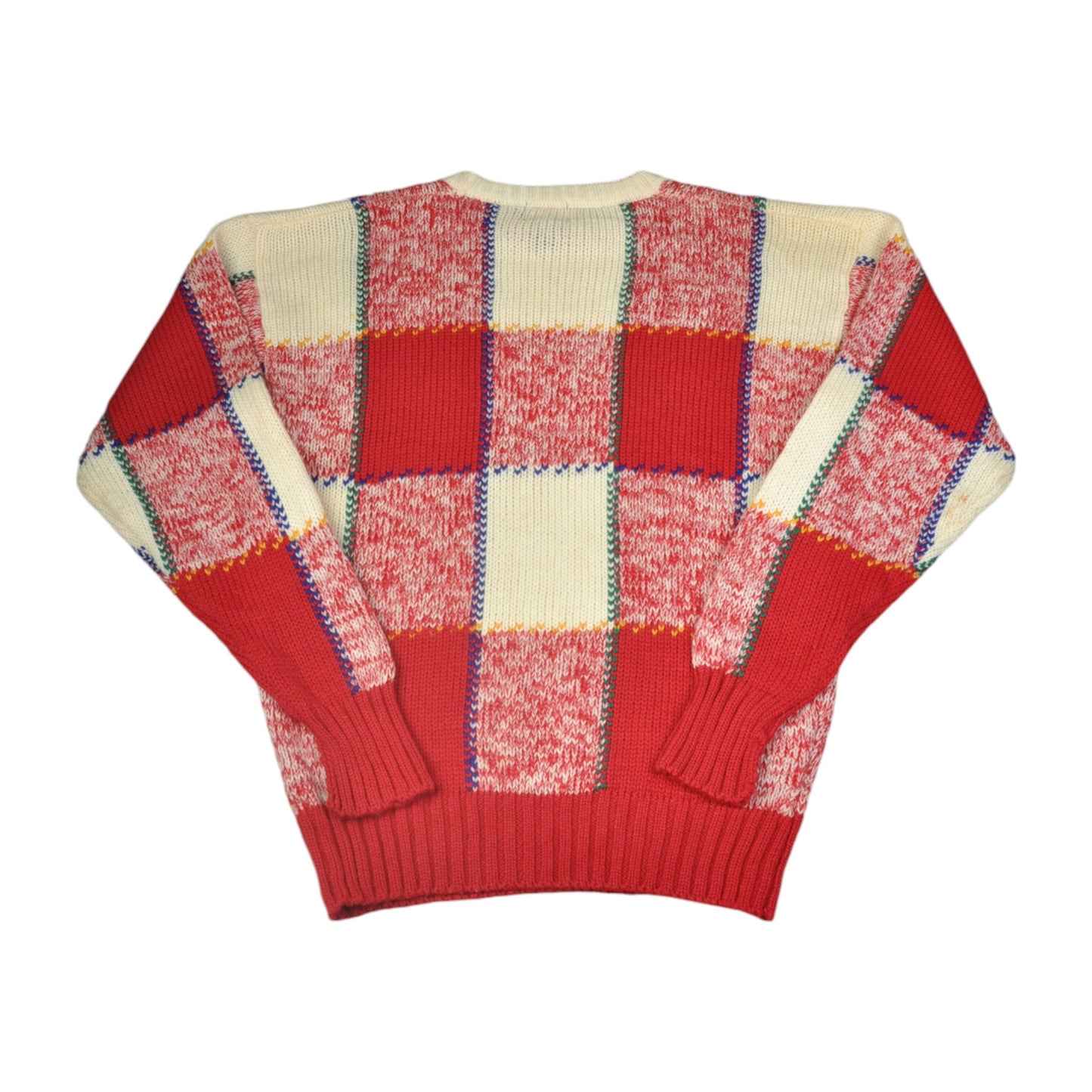 Vintage Knitwear Sweater Retro Pattern Red XL