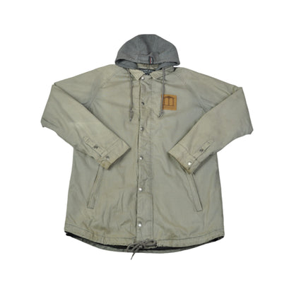 Templeton Hooded Workwear Jacket Beige Large