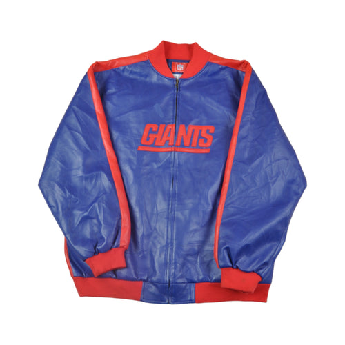 Vintage NFL - New York 'Giants' Zip & Button-Up Leather Jacket 1990's Large  – Vintage Club Clothing