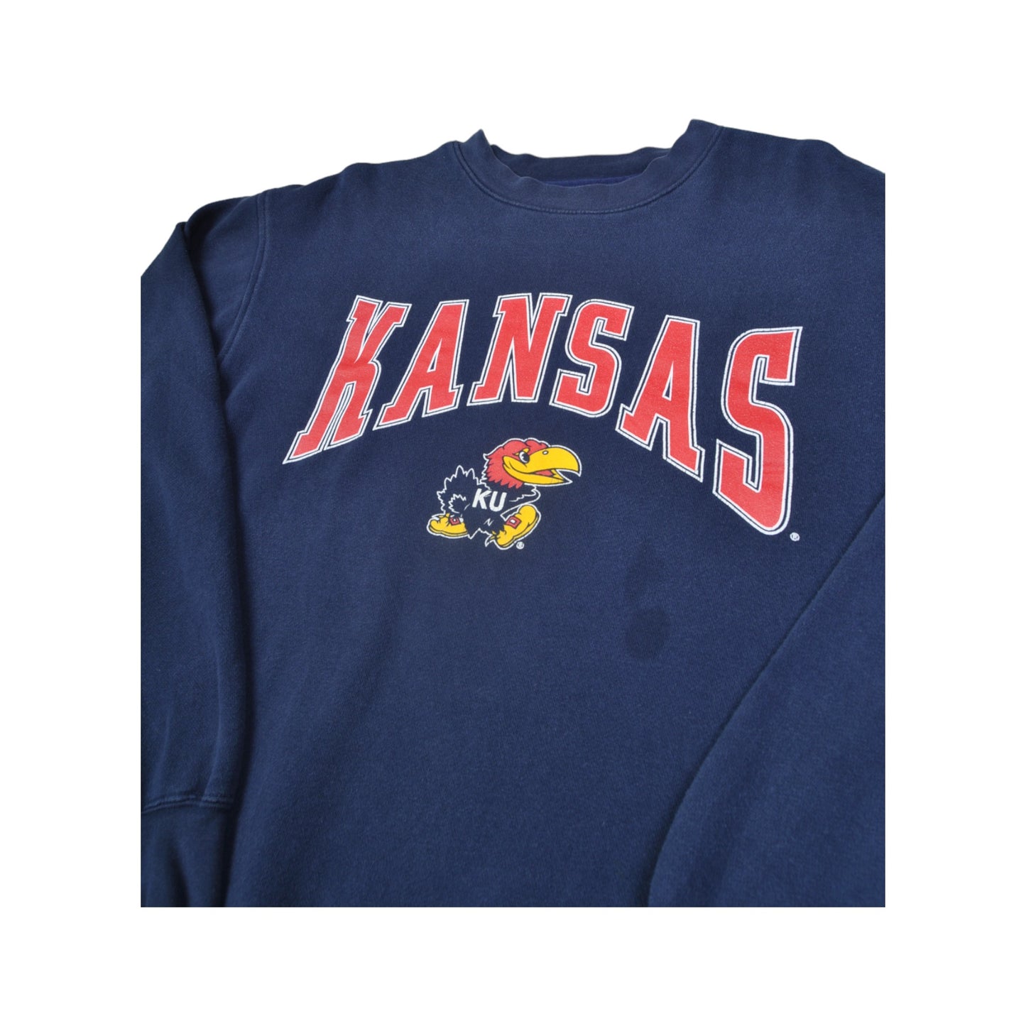 Vintage Kansas Jayhawks Pullover Marine groß