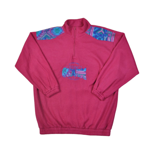 Vintage Fleece 1/4 Zip Retro Pink Medium