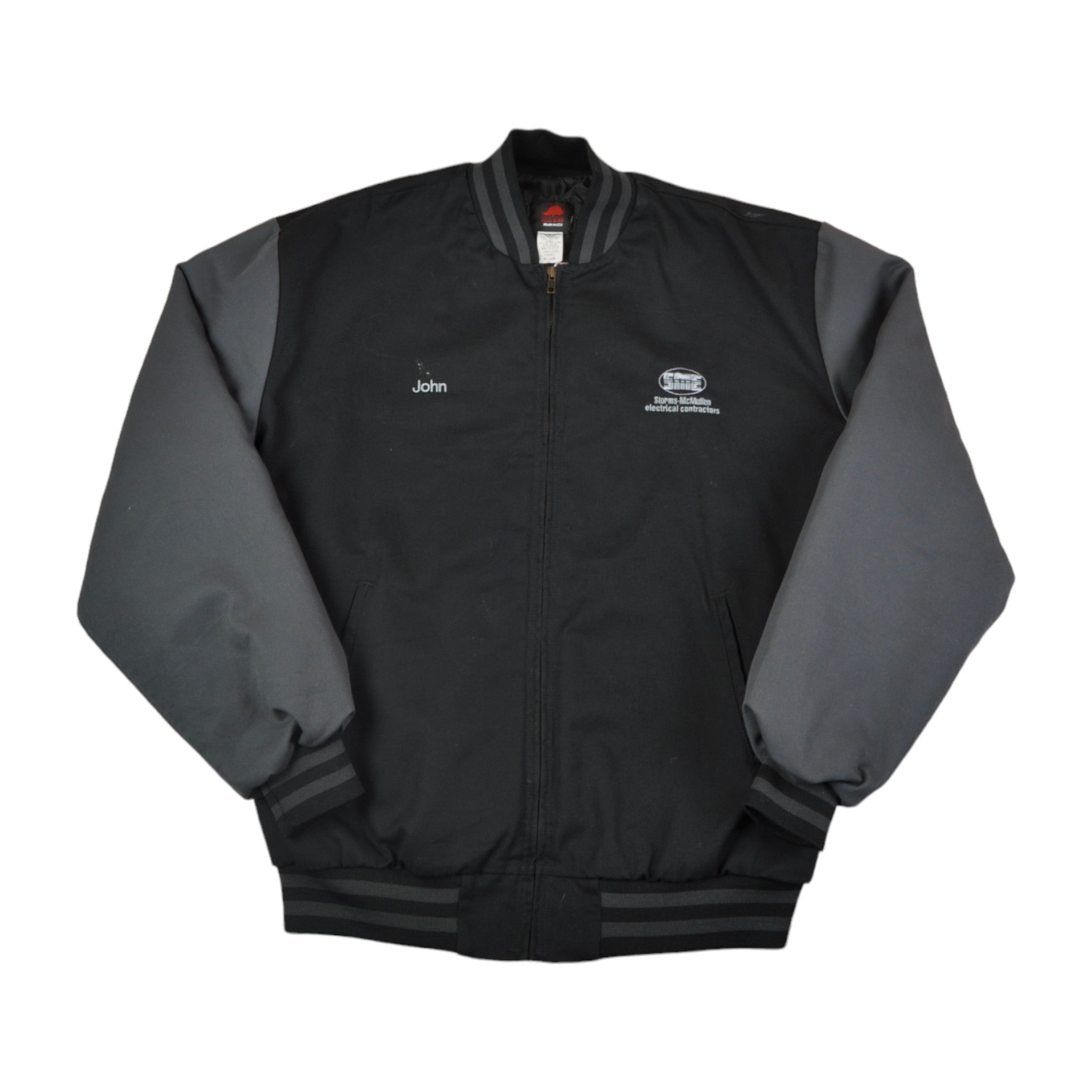 Vintage Red Kap Workwear Bomber Jacket Black Grey XL