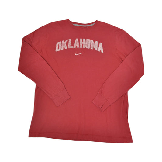 Vintage Nike Oklahoma T-Shirt Long Sleeve Red XL