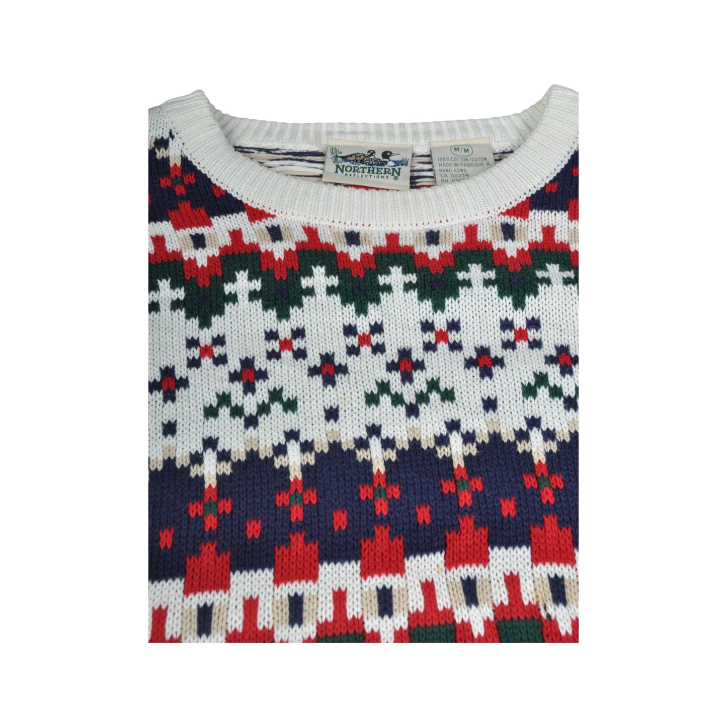 Vintage Knitwear Sweater Retro Pattern Multi Medium