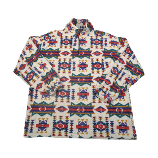 Vintage Fleece 1/4 Zip Aztec Pattern Multi XL