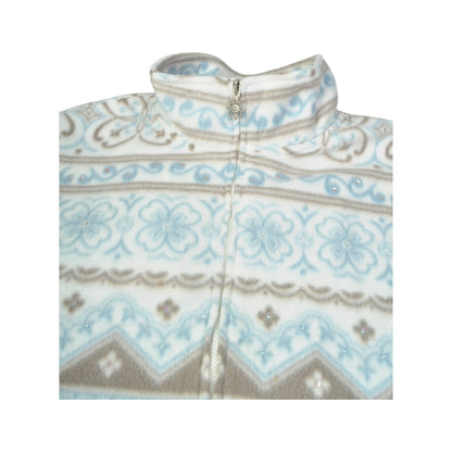 Vintage Fleece Jacket Retro Pattern Multi Ladies XL