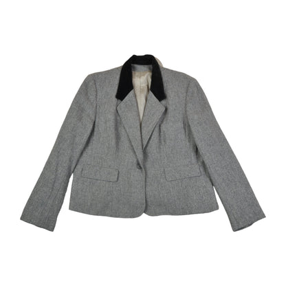 Vintage Y2K Blazer Jacke Grau Damen Groß