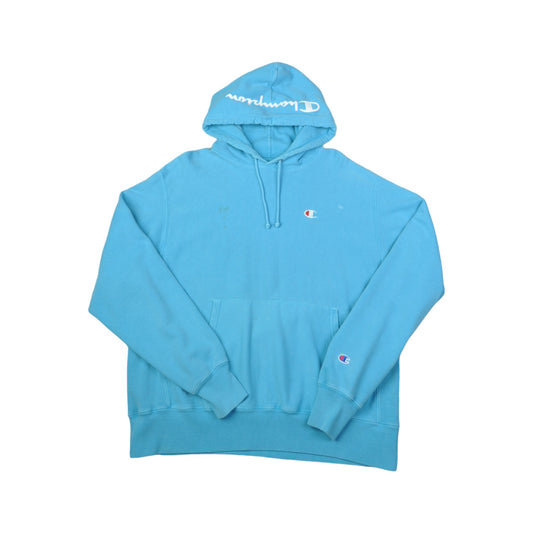 Champion Reverse Weave Hoodie Sweater Blue Large