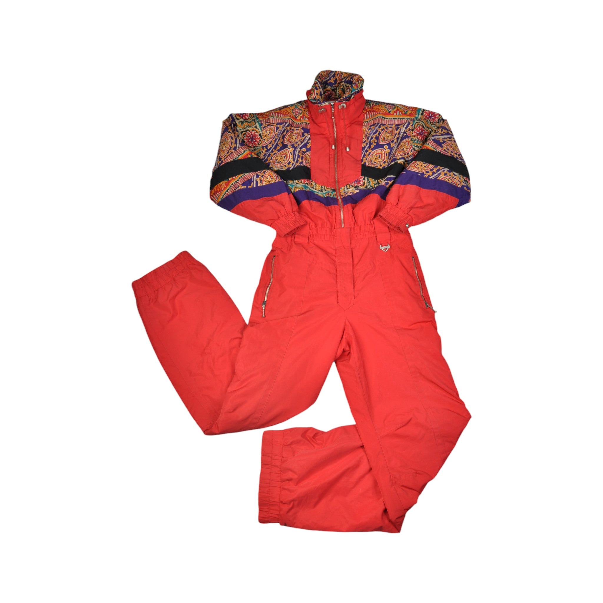 Vintage Ski Suit Retro Pattern Red Ladies Large – Cloak Vintage